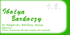 ibolya barkoczy business card