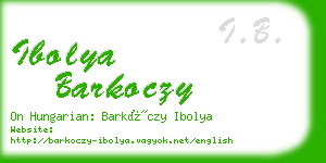 ibolya barkoczy business card